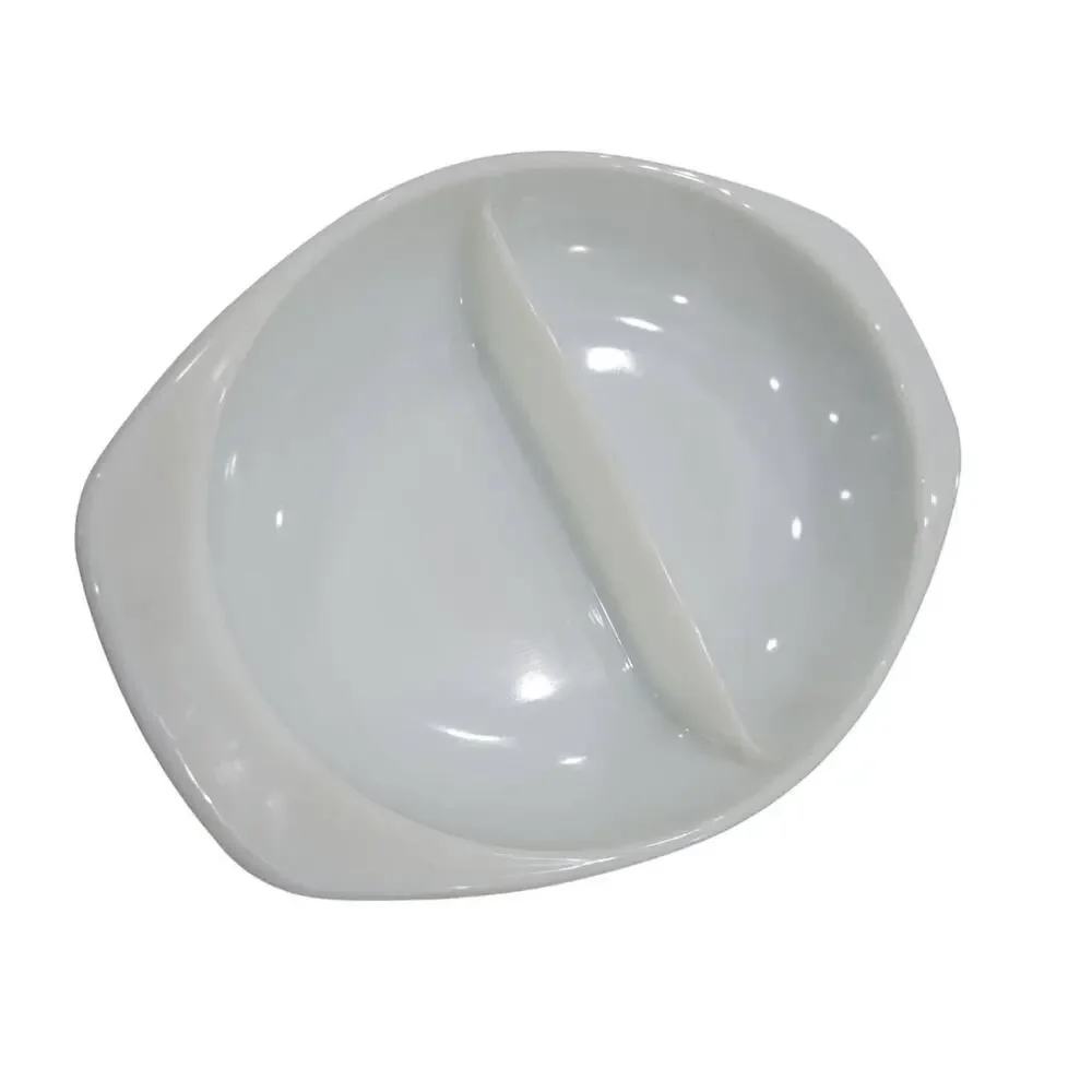 Pyrex Vintage Divided Oval Serving‎ Baking Milk Glass Dish 1.5qt White